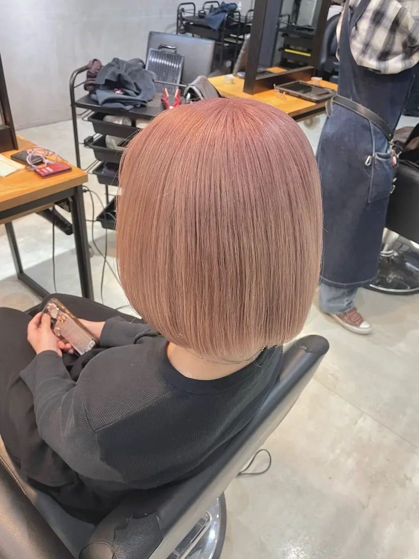カラー ベージュカラー ピンクカラー ピンクベージュ ヘアカラー トリートメント HAYATA/透明感 /派手髪/ケアブリのヘアスタイル