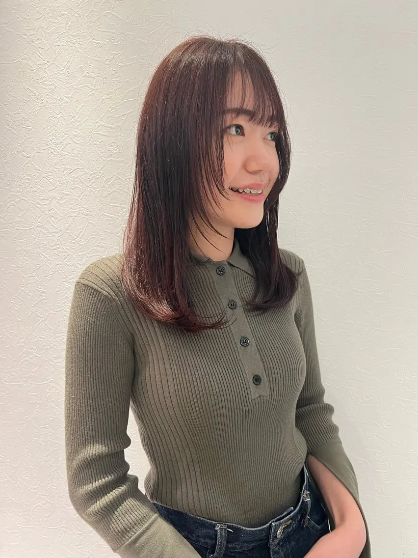 ミディアム カラー ヘアアレンジ レイヤーカット 「sumi」 AMIのヘアスタイル