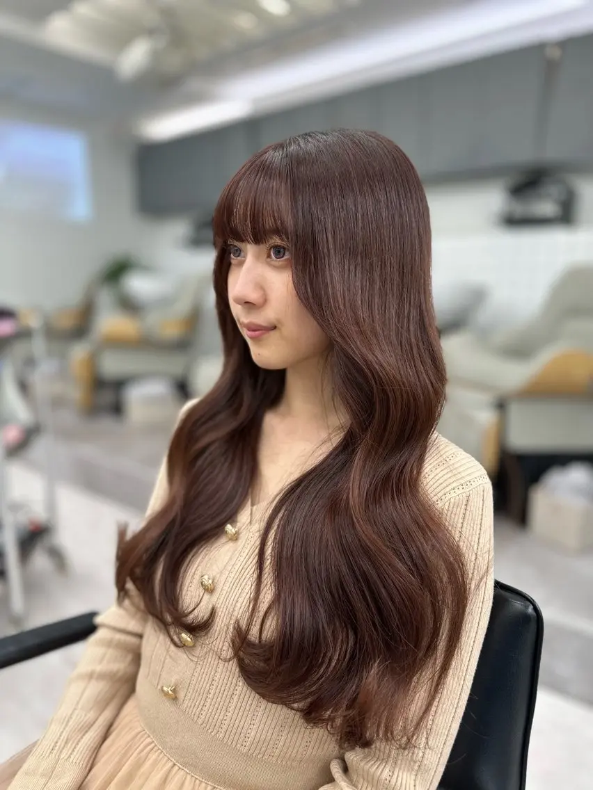 ロング 縮毛矯正 トリートメント ヘッドスパ ヘアセット 前髪顔まわりカット 🌈中村海聖のヘアスタイル