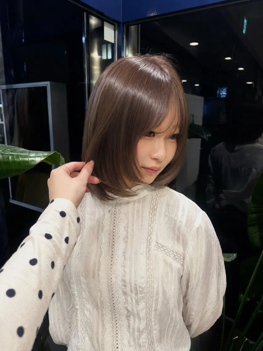 ミディアム ヘアカラー トリートメント ヘッドスパ ヘアセット 韓国風/ 髪質改善/莉々加のヘアスタイル