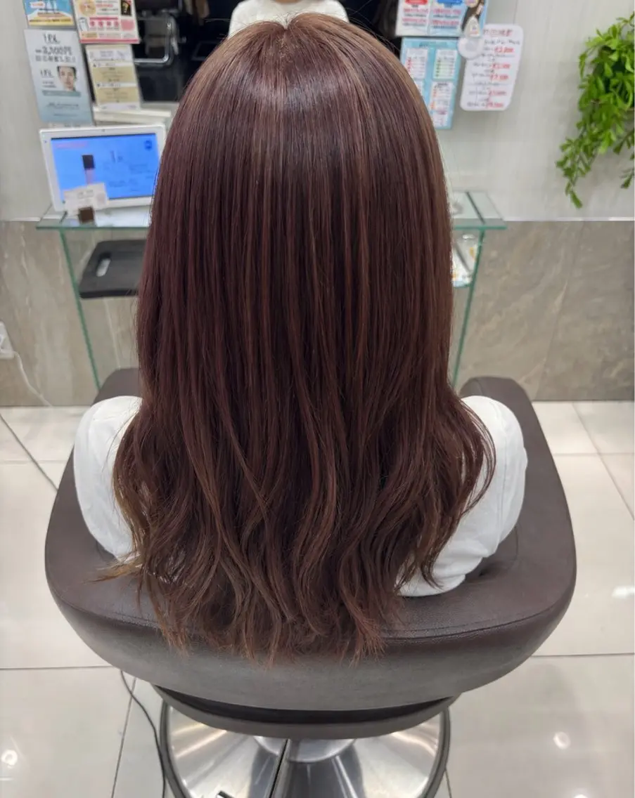 ロング カラー ブリーチ ブラウンカラー ピンクカラー ピンクブラウン ヘアカラー 🏵️EARTH/A aya🏵️のヘアスタイル