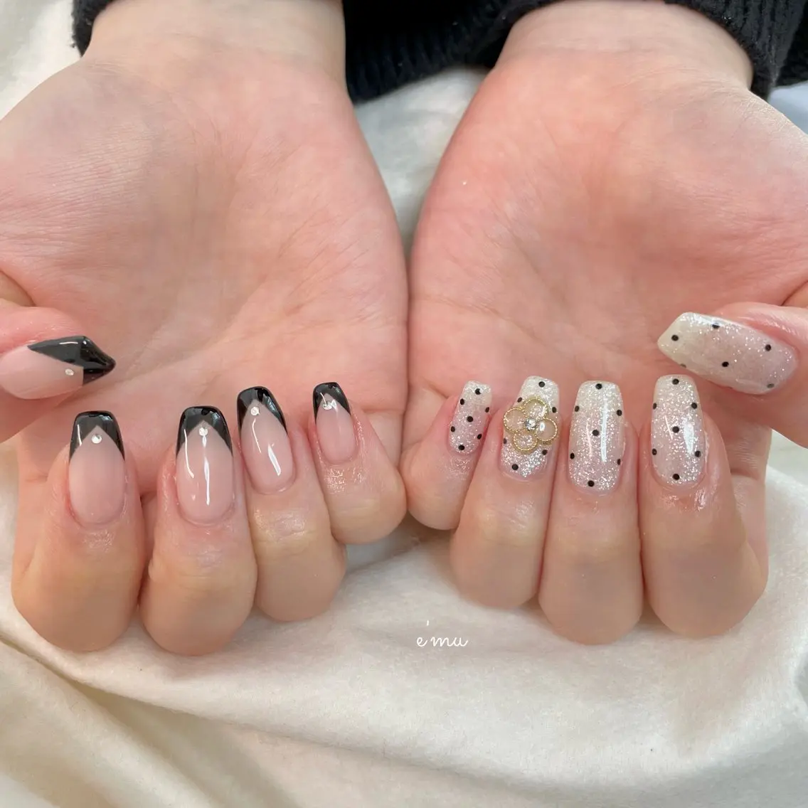 ネイル フレンチネイル ガーリー ハンドネイル nail salon e'mu💐のネイルデザイン