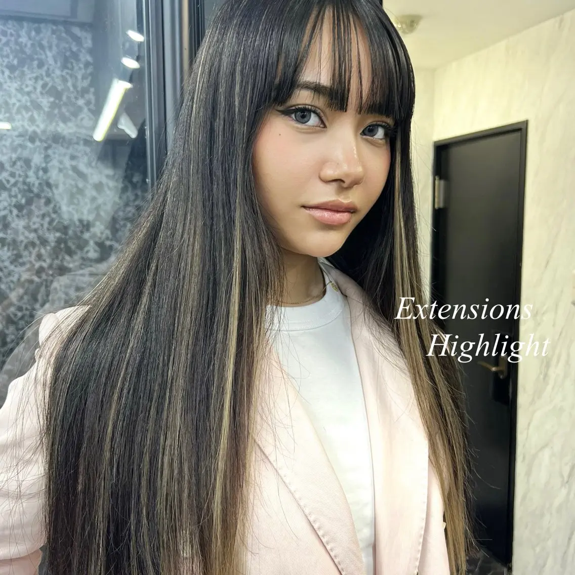 ロング カラー シールエクステ ハイトーンカラー エクステ ヘアカラー エクステ シールエクステ特化 ハイトーン、NANAのヘアスタイル