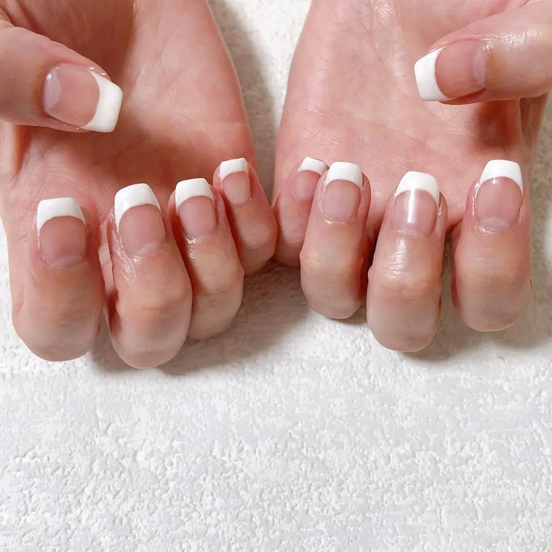 ネイル フレンチネイル ジェルネイル ガラスフレンチ 韓国ネイル パラジェル kiki nail たまプラーザのネイルデザイン