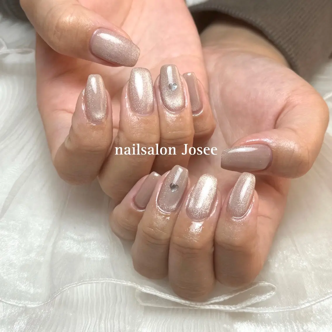 ネイル ハート マグネットネイル シルバー シンプルネイル Josee 山田のネイルデザイン
