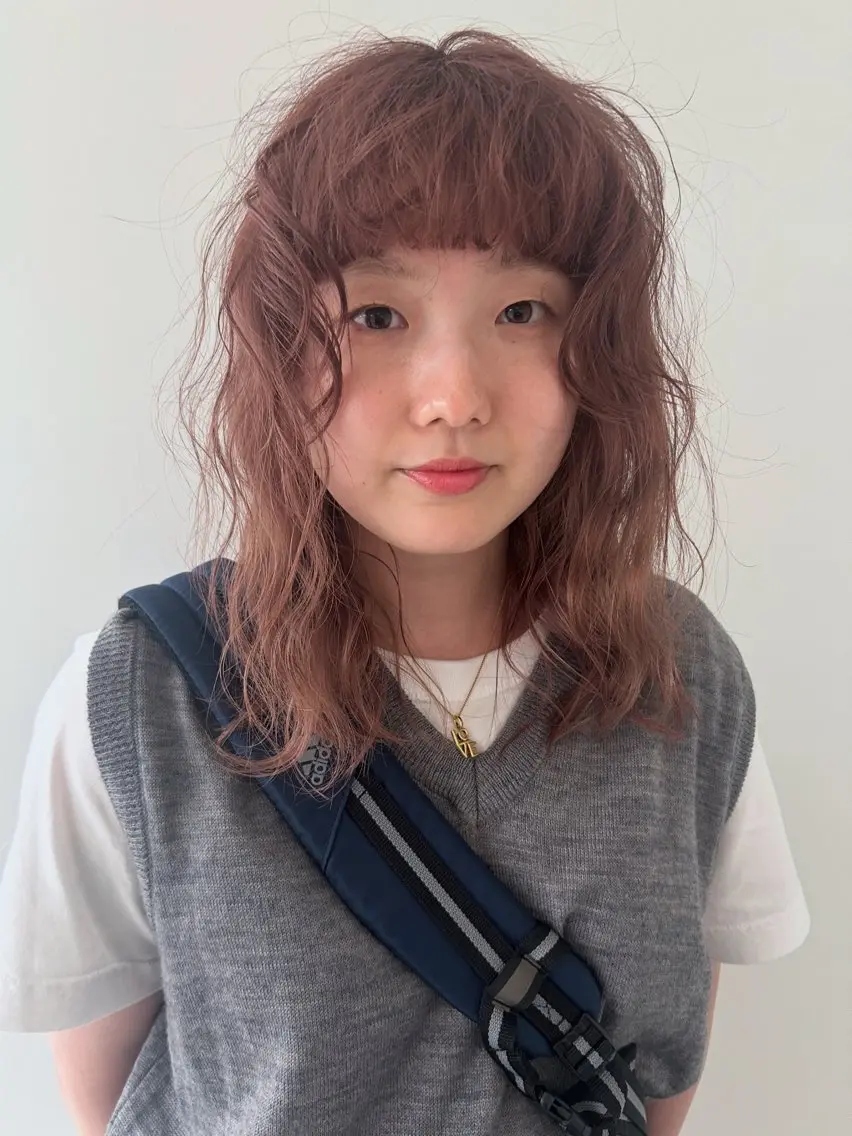 セミロング カラー ヘアカラー トリートメント ケアパーマ/ケアブリ ーチdaisukeのヘアスタイル