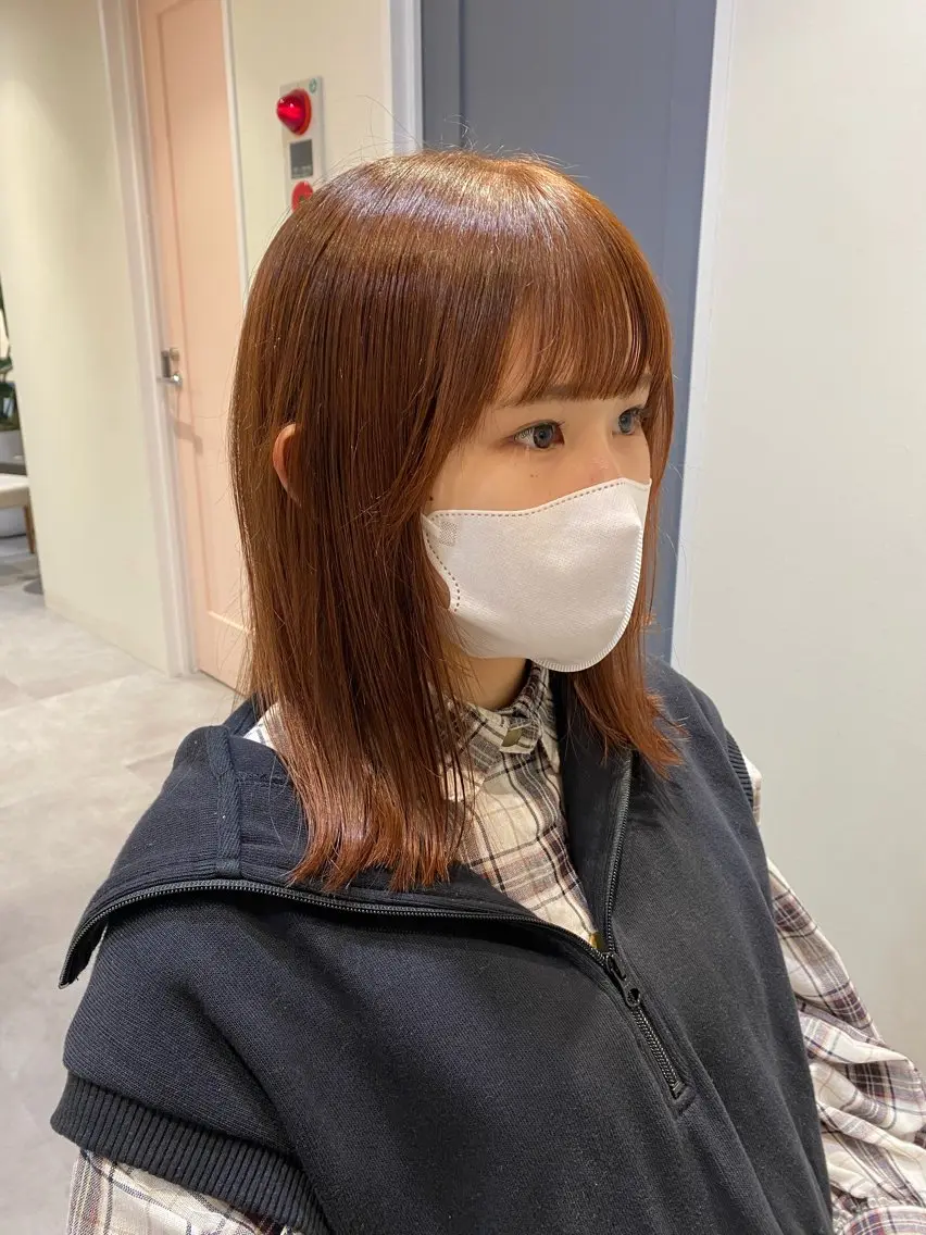 ミディアム カラー HANAME 原宿美容室のヘアスタイル