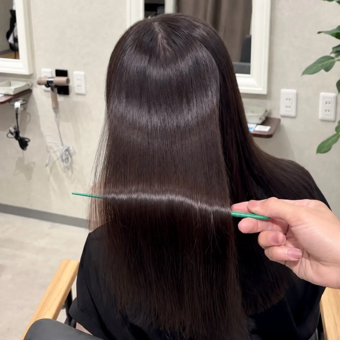 ロング カット 縮毛矯正 🪞髪質改善縮毛矯正 つやボブ🪞銀座あおのヘアスタイル