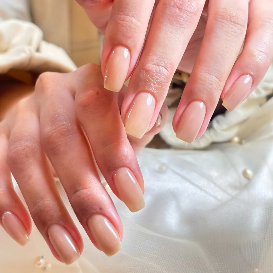 ネイル 桜ネイル 長さ出し フレンチネイル 韓国ネイル マグネットネイル ハンドネイル Kiwami nailsalonのネイルデザイン
