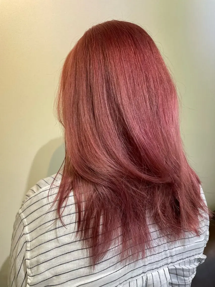 ミディアム カラー ラベンダーカラー ラベンダーピンク ピンクカラー トリートメント メンズパーマ✨️村越 雄斗のヘアスタイル