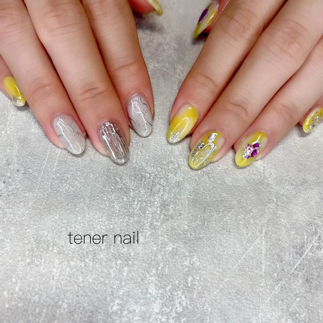ネイル 黄色 テネルネイル tener nailのネイルデザイン