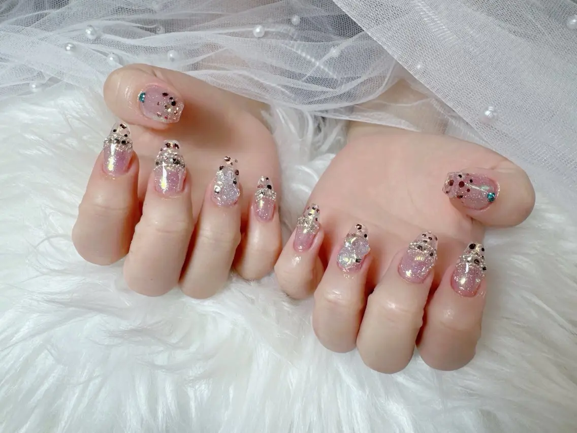 ネイル ブルー フットネイル フレンチネイル 韓国ネイル マグネットネイル ハンドネイル ハンドケア Hara Nail 【持ち込みOK】のネイルデザイン