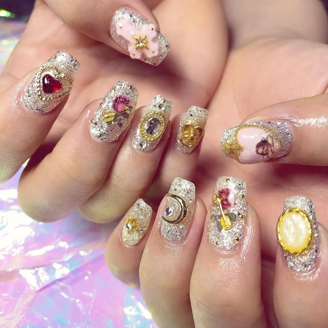 ネイル 渋谷／チップ長さ出し 👑アプレgel-xのネイルデザイン