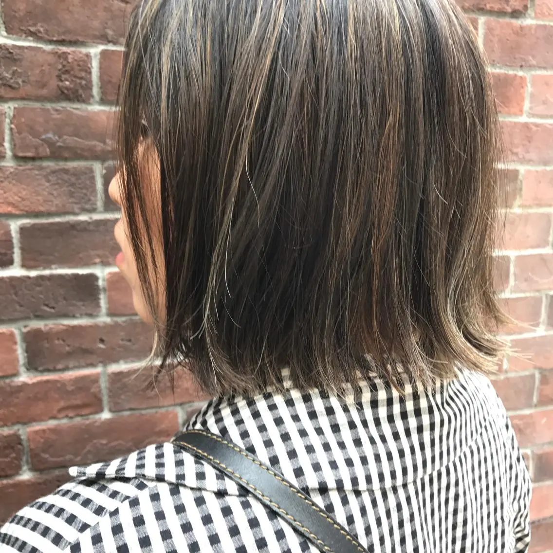 ミディアム ボブ ハイライト u harukaのヘアスタイル