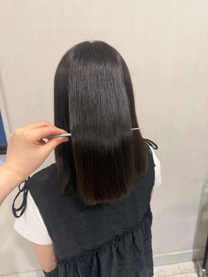 ミディアム カット ヘアカラー トリートメント ヘッドスパ ayumi / 郡山/暖色カラーのヘアスタイル