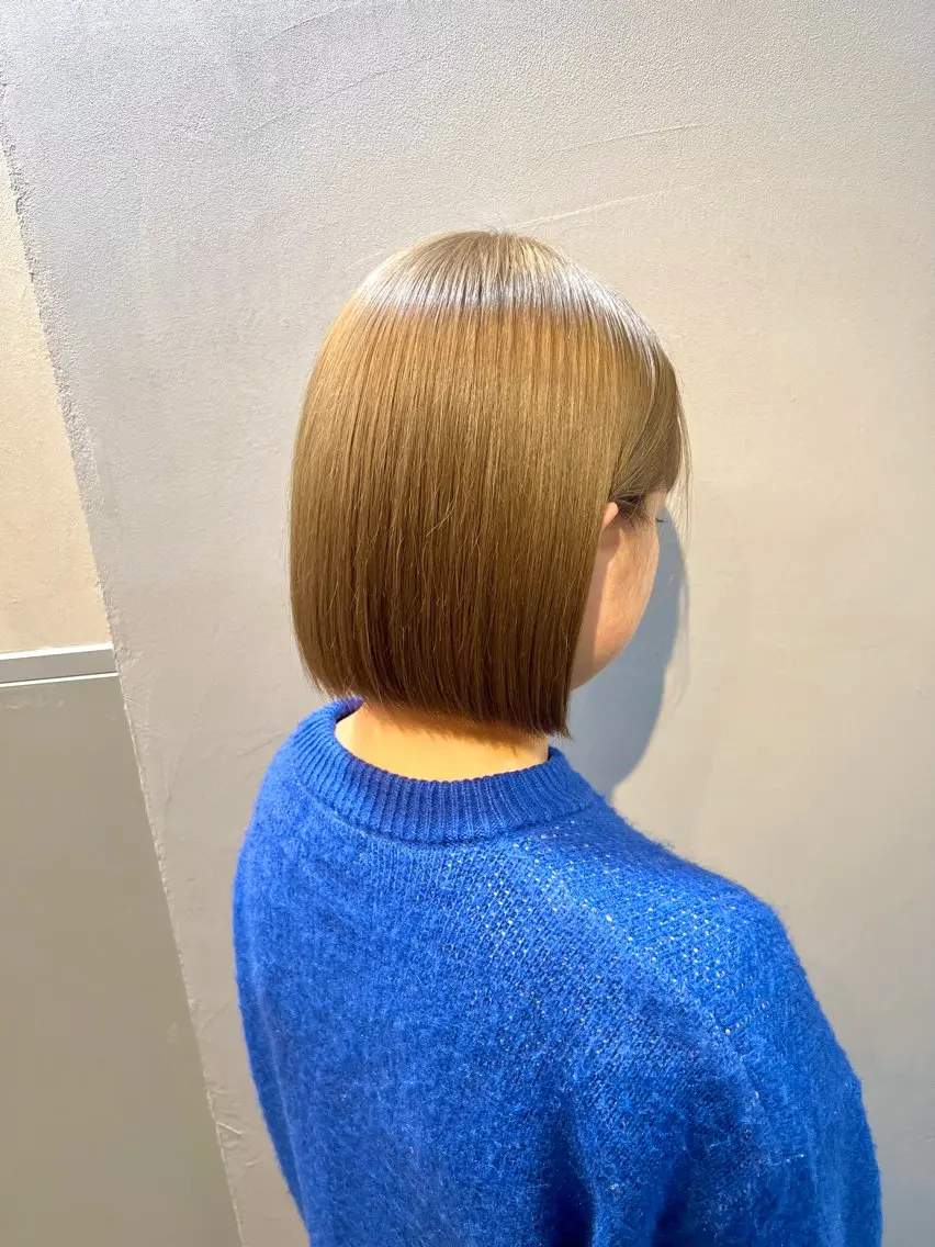 ショート カラー 切りっぱなしボブ ボブ 神戸ボブ✂️ ioe三宮/田 伸佳のヘアスタイル