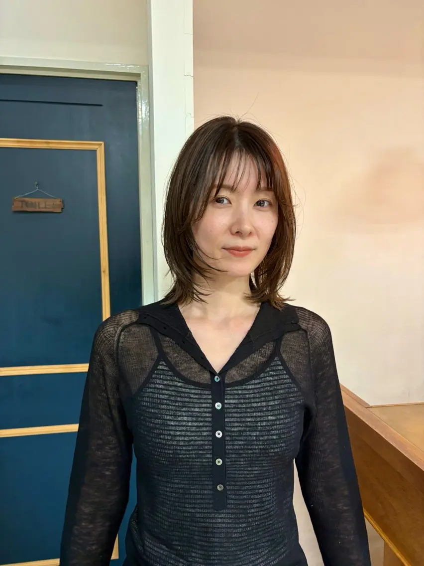 ミディアム カラー ボブ カット ヘアカラー トリートメント takada kohのヘアスタイル