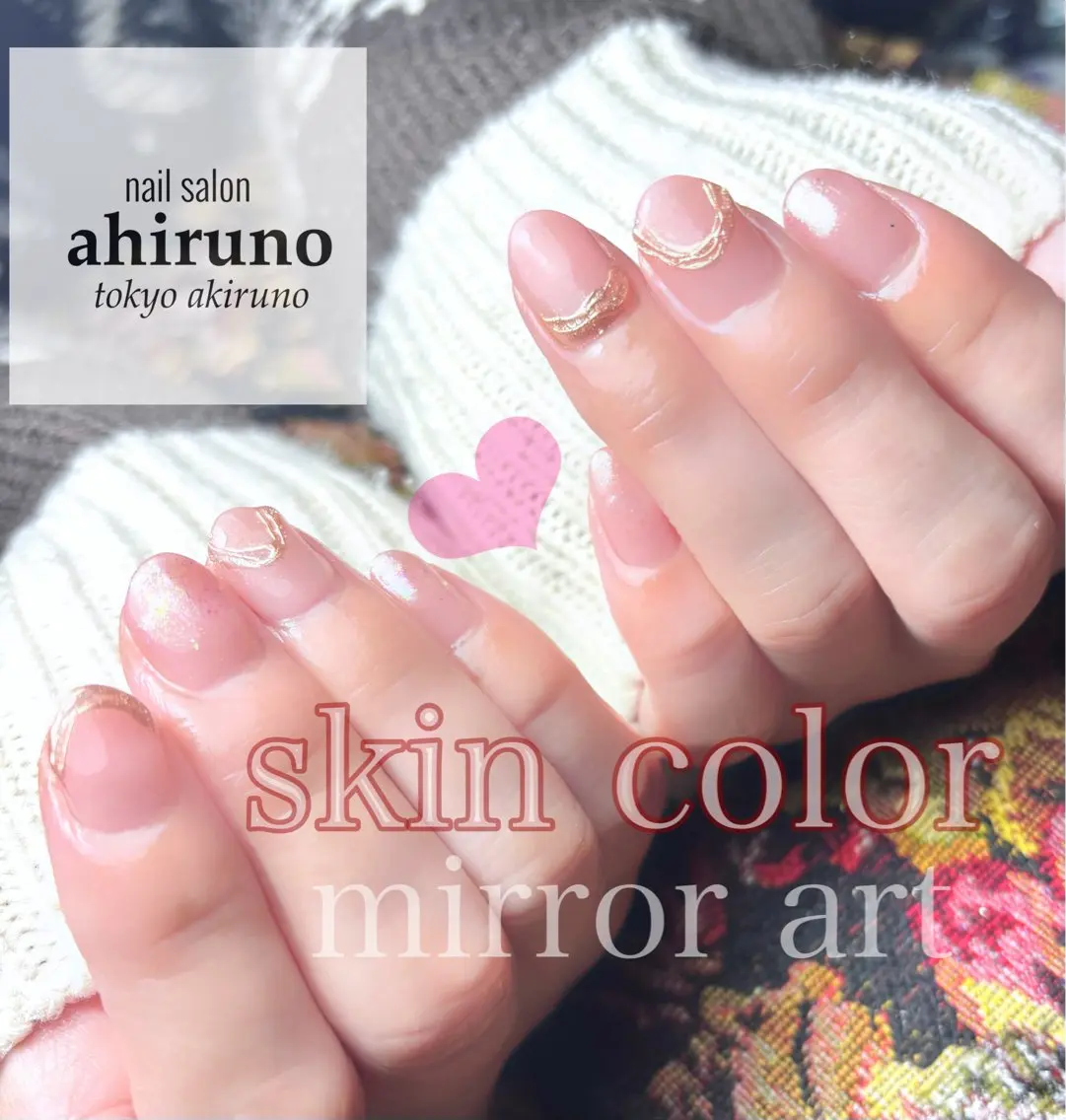 ネイル アートネイル ジェルネイル ミラーネイル ピンク ショートネイル ハンドネイル 東京あきる野市ネイル ✿ ｙｕiのネイルデザイン