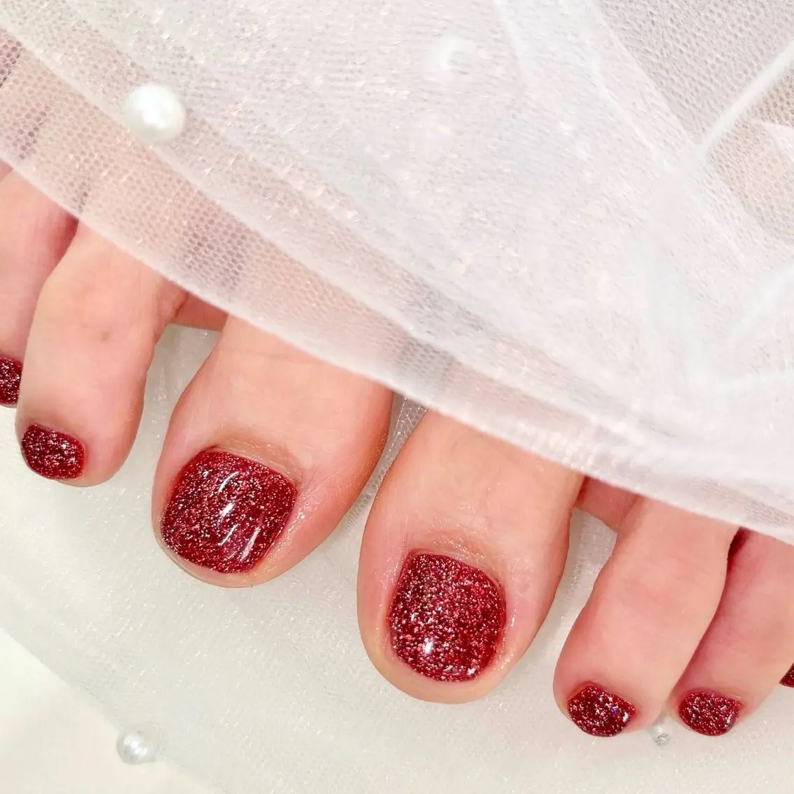 ネイル フラッシュネイル フットネイル ワンカラーネイル フットネイル 心斎橋Salon Epokkuのネイルデザイン