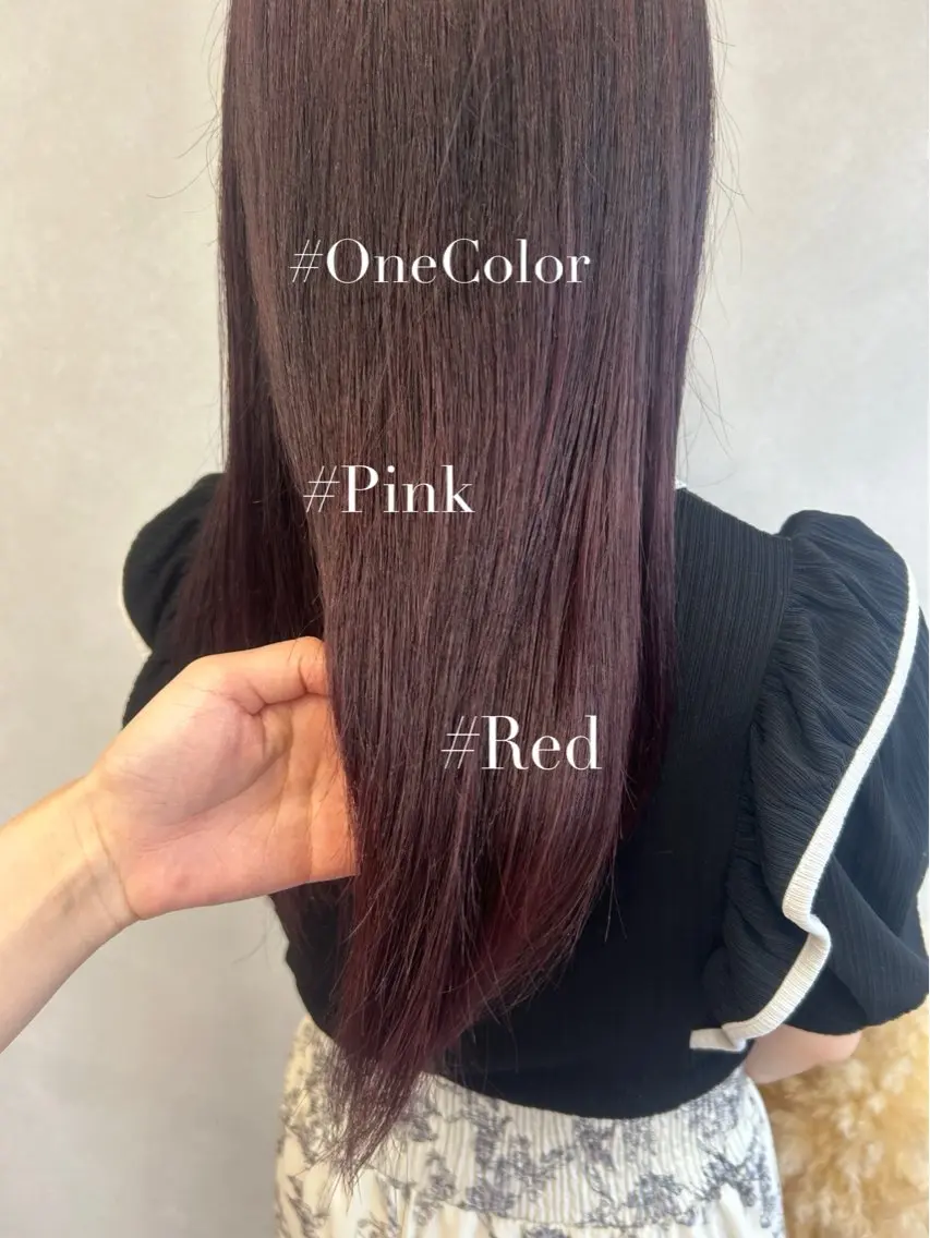 ロング カラー ピンクカラー レッドカラー カット ヘアカラー 暖色･似合わせカラー (廣石沙英🎀)のヘアスタイル