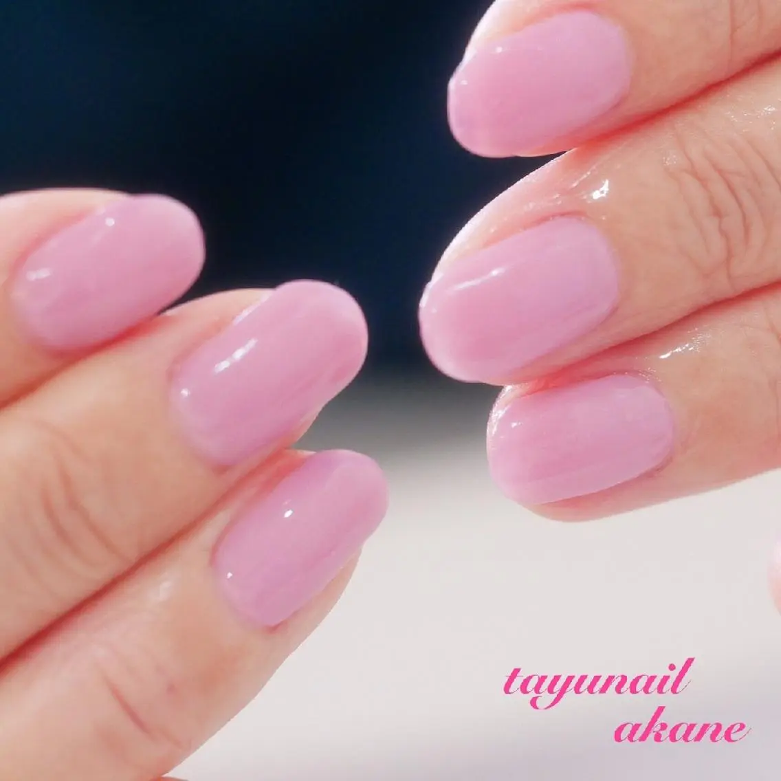 ネイル ブルー ジェルネイル ワンカラーネイル パラジェル ピンク ネイルサロン 【たゆnail】のネイルデザイン