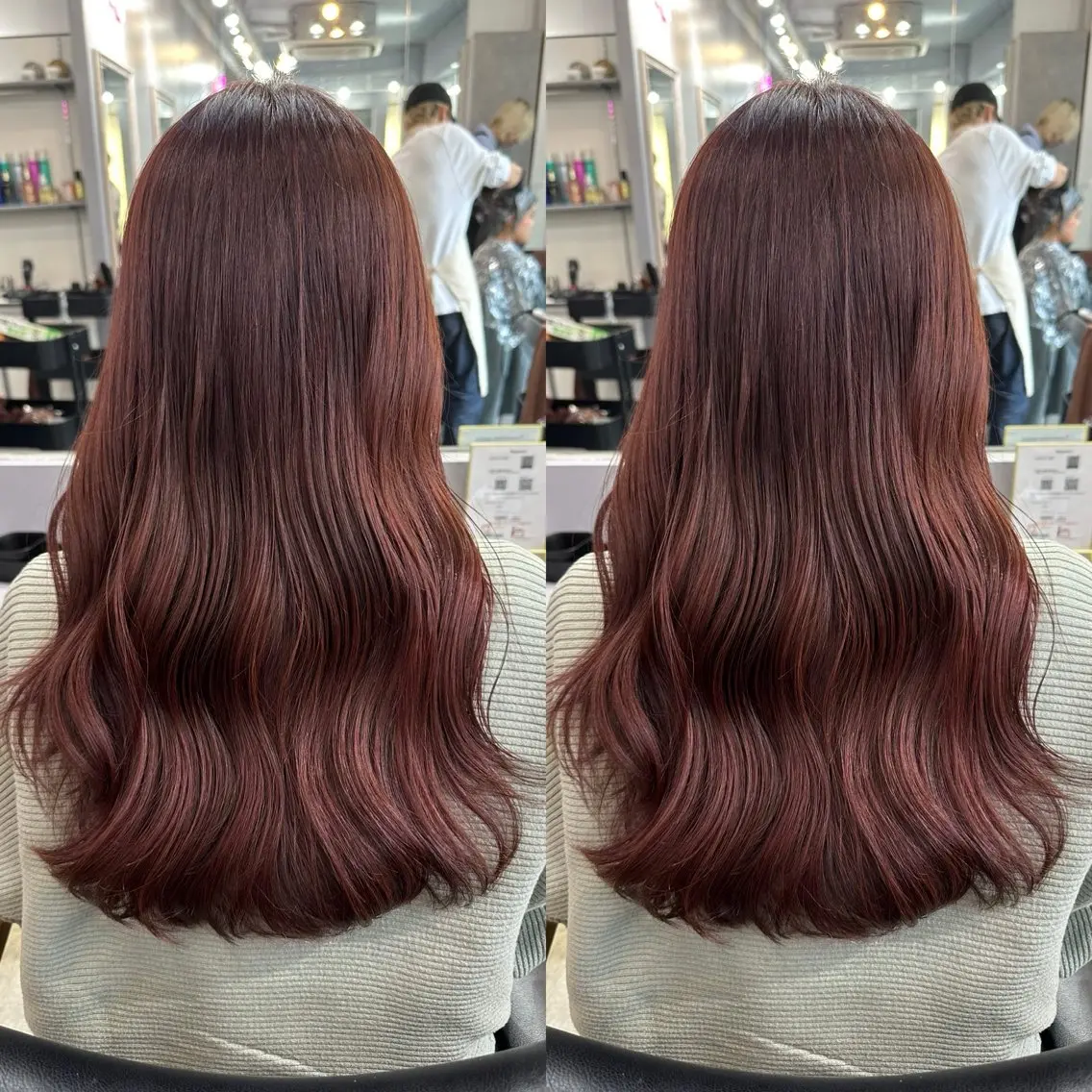 ロング カラー ブリーチ 透明感カラー インナーカラー 韓国風ヘア 縮毛矯正 ヘアカラー トリートメント 髪質改善🩵縮毛矯正 代々木/木下のヘアスタイル