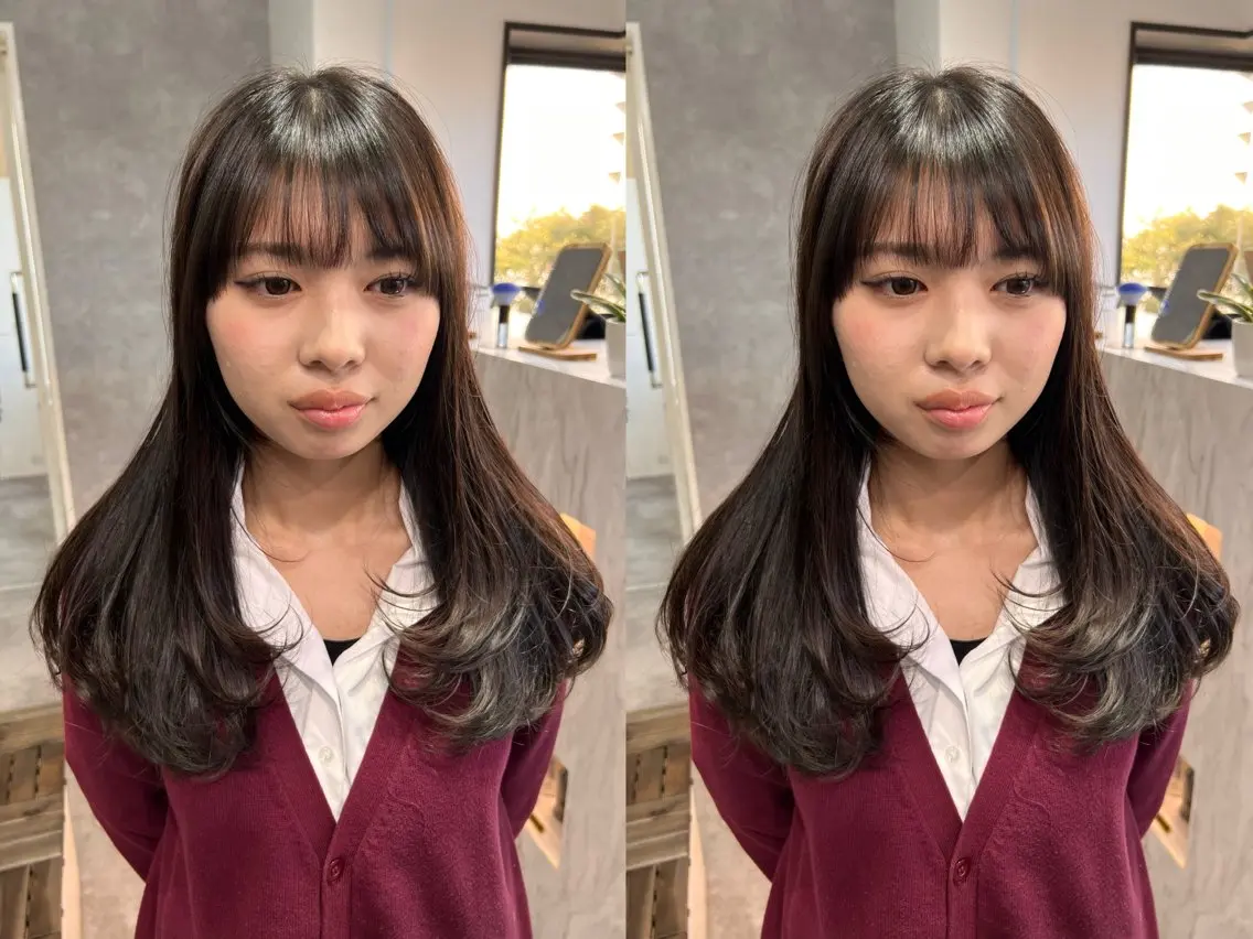 セミロング レイヤーカット カット 🎀ショート×ボブ 🎀韓国レイヤー諒のヘアスタイル