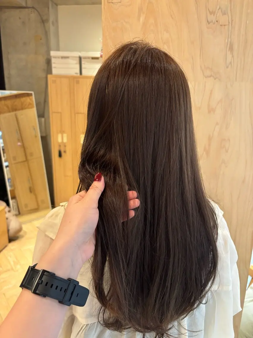 セミロング ヘアカラー トリートメント 透明感カラー🤎/ ツヤカラー/さくらのヘアスタイル