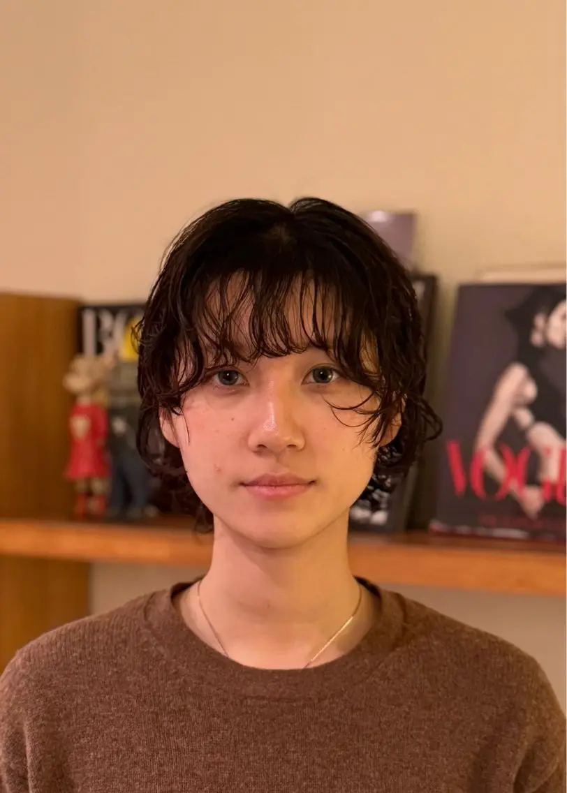 ショート パーマ 顔周りカット ショートヘア ウルフカット ニュアンスパーマ レディースパーマ/ 合田 有一朗のヘアスタイル