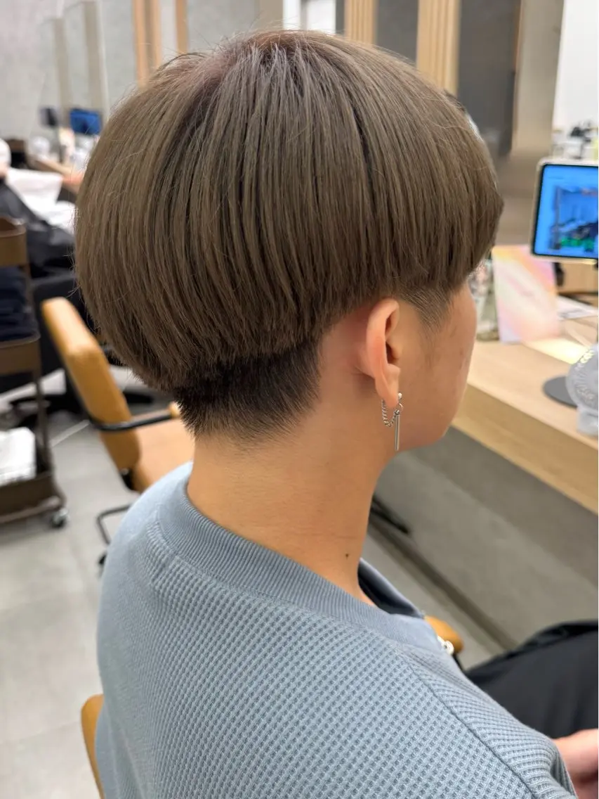 ミディアム メンズ マッシュ カット ヘアカラー けー すけのヘアスタイル