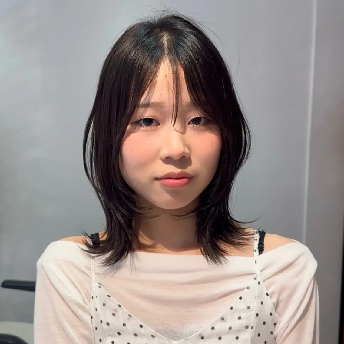 ミディアム カラー ヘアアレンジ 透明感カラー 韓国風ヘア 艶カラー/ケアトリー トメント/りの🪽のヘアスタイル
