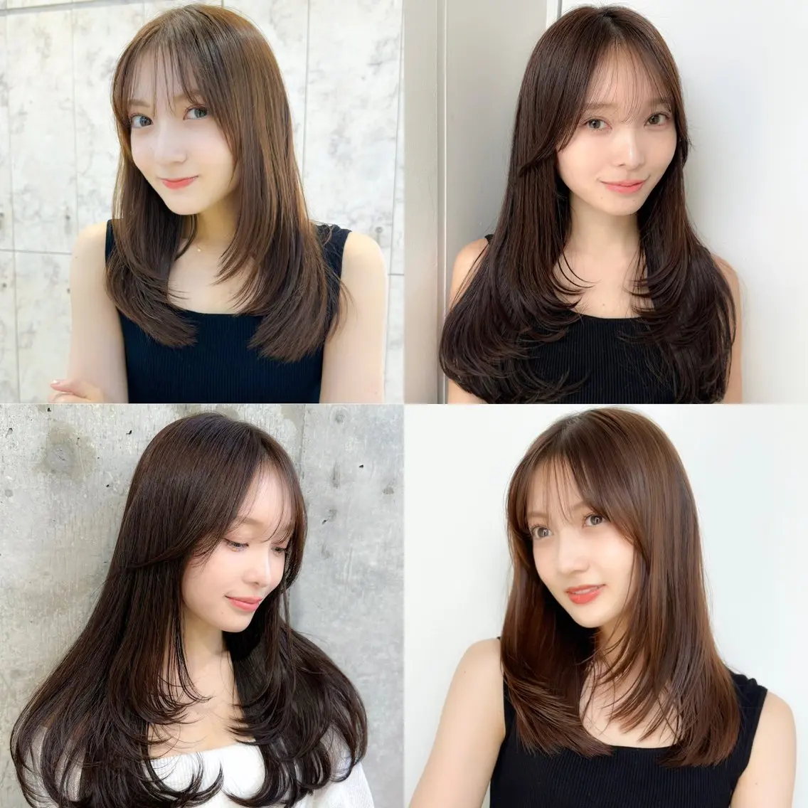 セミロング カラー カット ヘアカラー トリートメント 新宿/韓国風レイヤー 髪質改善/渋谷直樹のヘアスタイル
