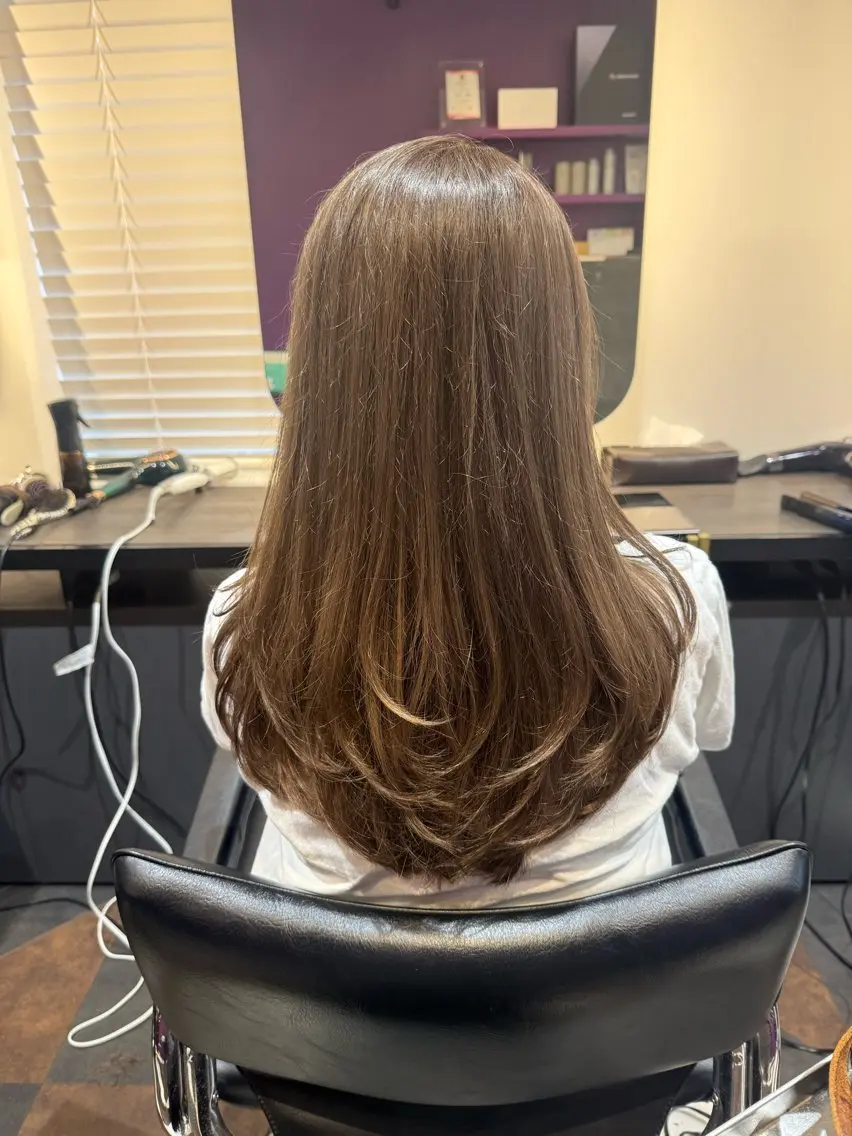 ロング カラー ブリーチ 透明感カラー ダブルカラー 加藤 まりえのヘアスタイル