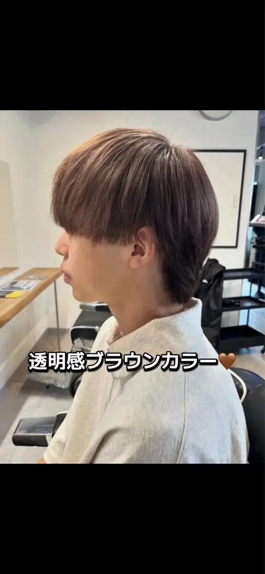ショート カラー メンズ メンズブリーチ ブリーチ ブリーチなしカラー ヘアカラー 🦖櫂斗🦖／ 大宮／透明感カラーのヘアスタイル