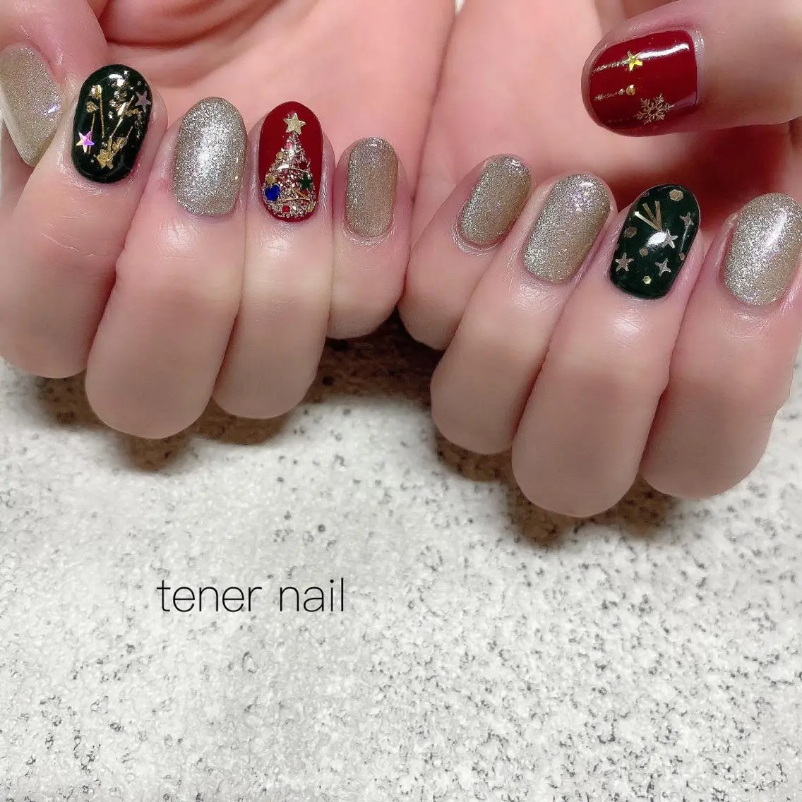 ネイル 冬ネイル クリスマス テネルネイル tener nailのネイルデザイン