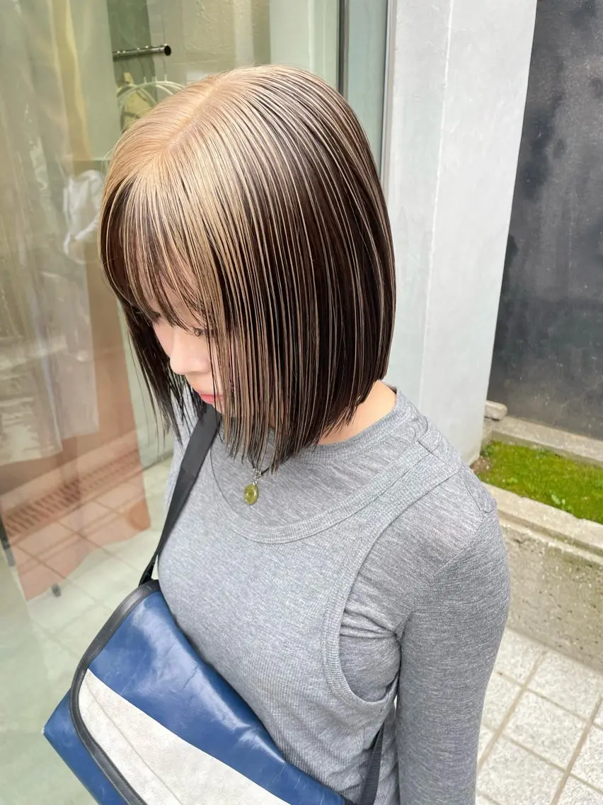 ショート ボブ カット ヘアカラー デザインカラー💖/ ヘアセット/manaのヘアスタイル