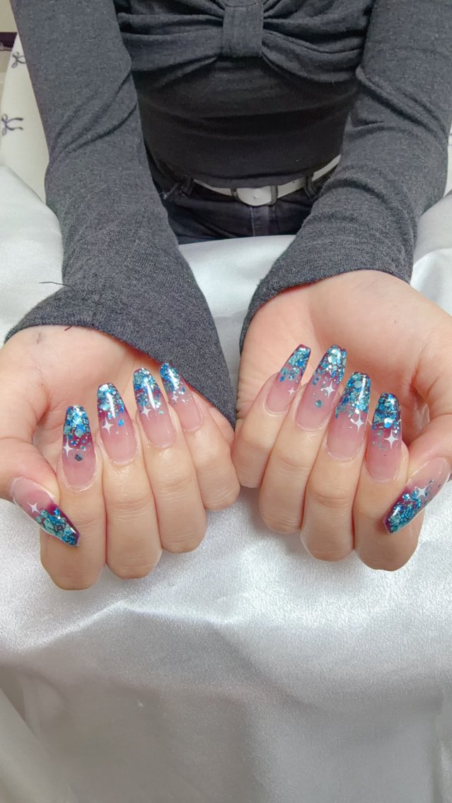 ネイル オーロラネイル チークネイル 長さ出し フットネイル フレンチネイル ハンドネイル Miss Nailのネイルデザイン