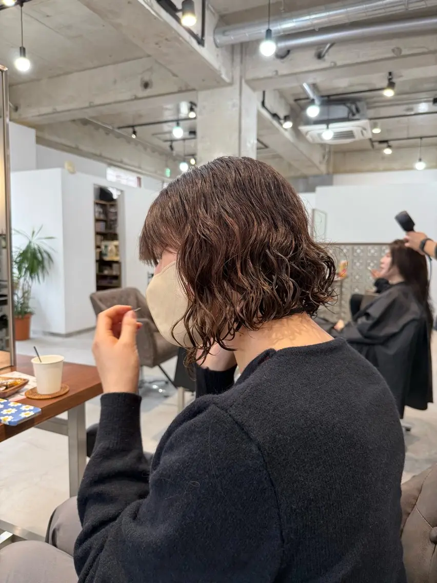 ミディアム パーマ カット パーマ カイリ /レイヤーカットのヘアスタイル