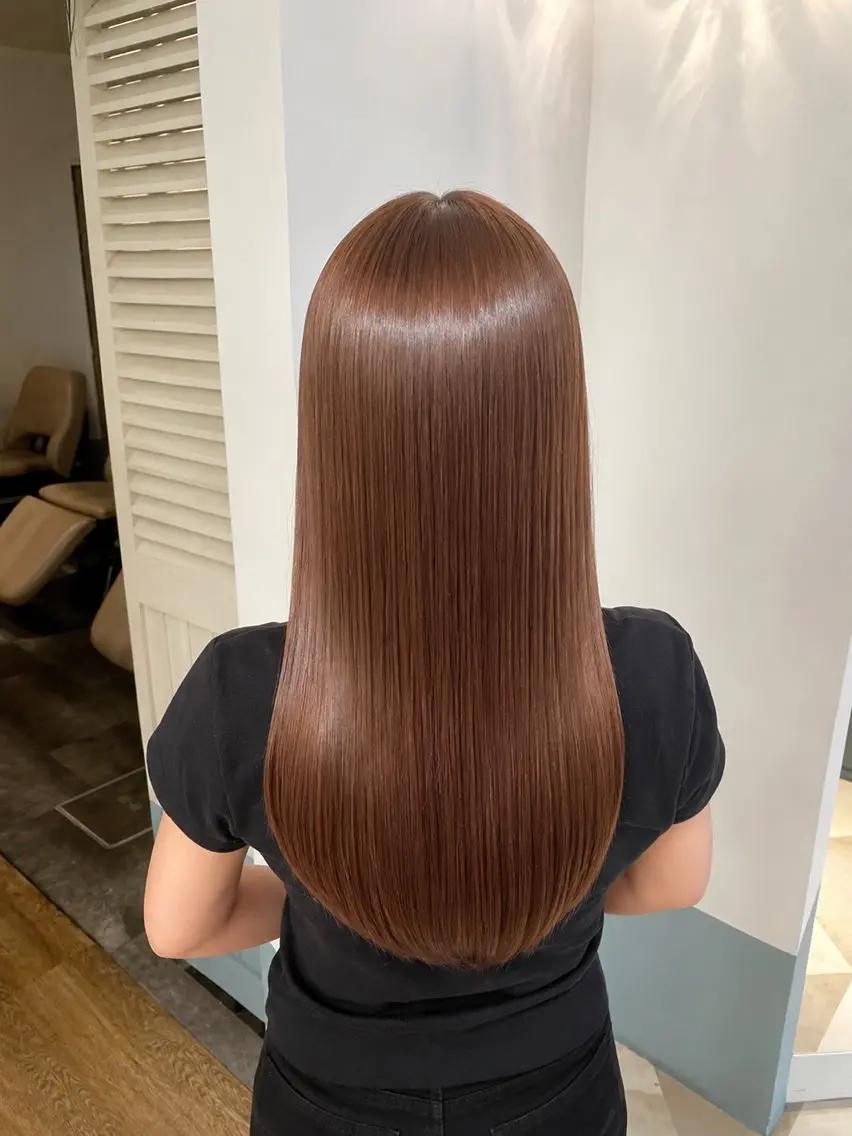 セミロング カラー パーマ セミロングパーマ 酸性ストレート ストレートパーマ カット ヘアカラー ヒナ/酸性ストレート /髪質改善のヘアスタイル
