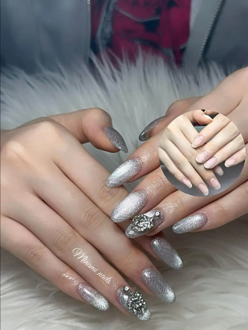ネイル アートネイル オーロラネイル ガーリー キラキラネイル 韓国ネイル フットネイル Minami Nailsのネイルデザイン