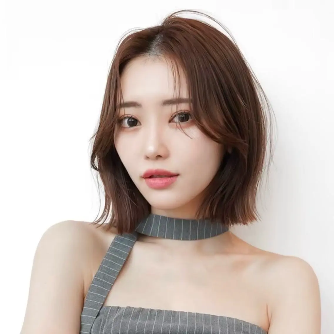 ミディアム カラー パーマ 切りっぱなしボブ ショートボブ ボブレイヤー 透明感カラー ボブ カット ヘアカラー 縮毛矯正 トリートメント 田中航平/渋谷ボブ/ レイヤーボブのヘアスタイル
