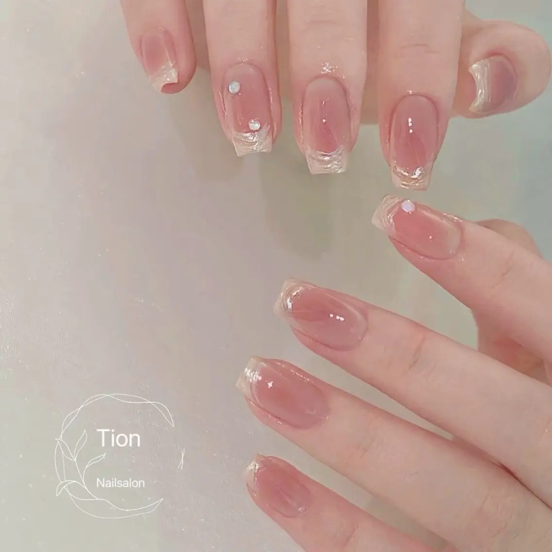 ネイル チークネイル 長さ出し フットネイル フレンチネイル ジェルネイル Nailsalon Tion　川崎店のネイルデザイン