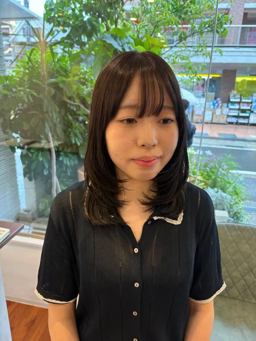ミディアム カット ヘアカラー トリートメント 神田 音羽のヘアスタイル