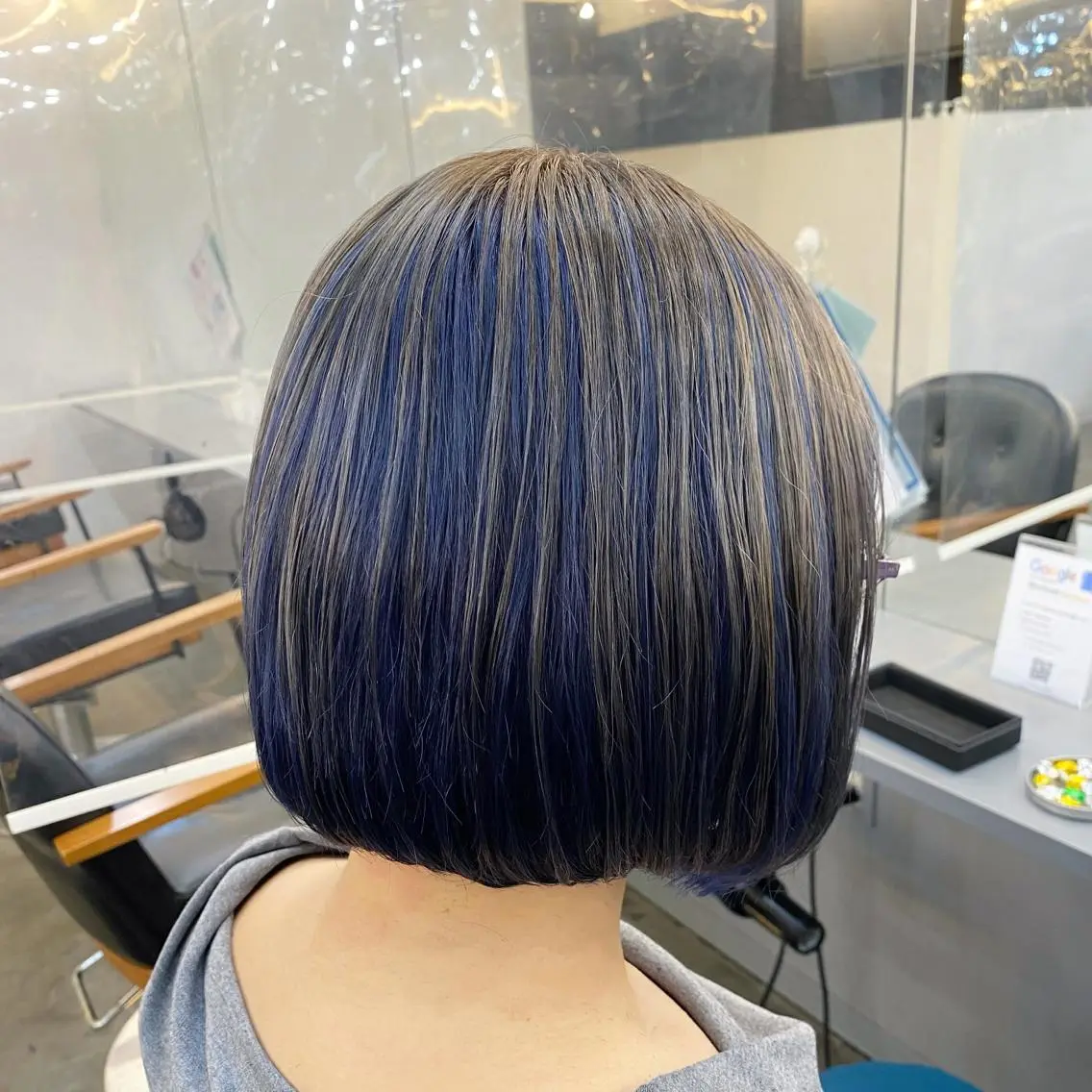 ミディアム カラー デザインカラー ボブ ✂韓国レイヤー 🦋みやび🪽のヘアスタイル