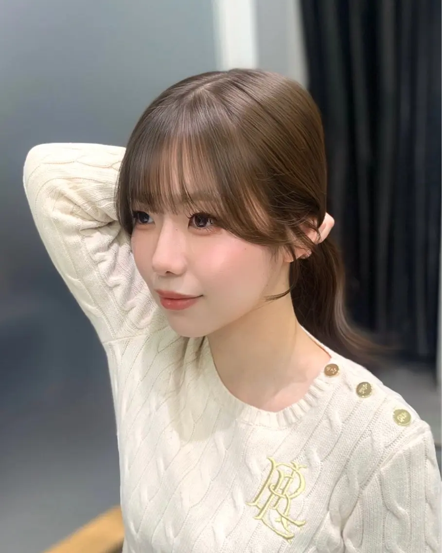 ロング カット ヘアカラー 🎀韓国風顔周り× 透明感/梅田/アリサのヘアスタイル