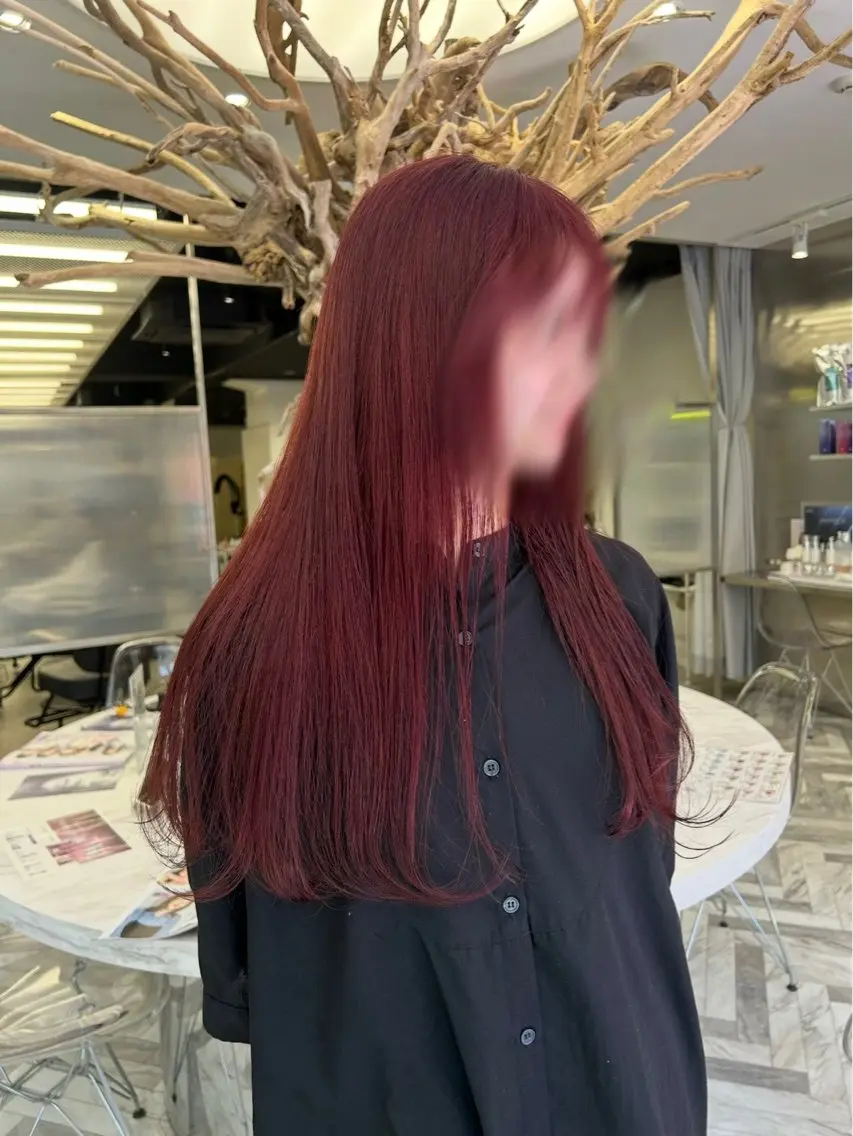 ロング ボブ ハイライト 髪質改善 韓国風ヘア レイヤーカット ヘアカラー 丸山 颯輝斗のヘアスタイル