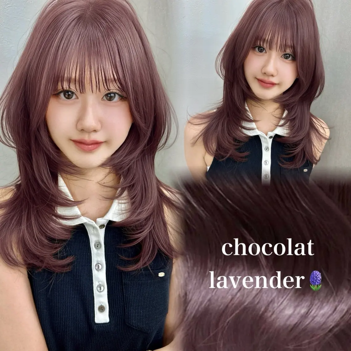 セミロング カラー 顔周りカット レイヤーカット カット ヘアカラー トリートメント 本田 奈穂美のヘアスタイル