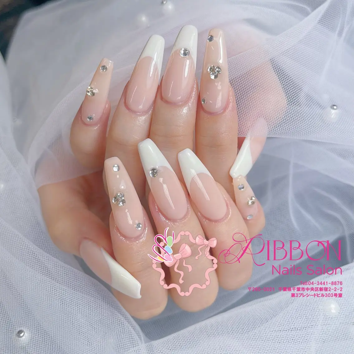 ネイル フレンチネイル ジェルネイル マグネットネイル 持ち込み ニュアンスネイル ハンドネイル Ribbonnail salonのネイルデザイン