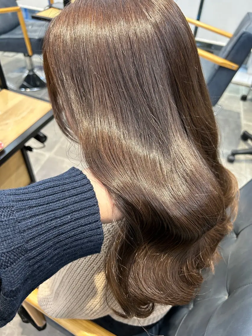 ロング カラー カット ヘアカラー トリートメント newi梅田🫧韓国 ヘア🫧sakiのヘアスタイル