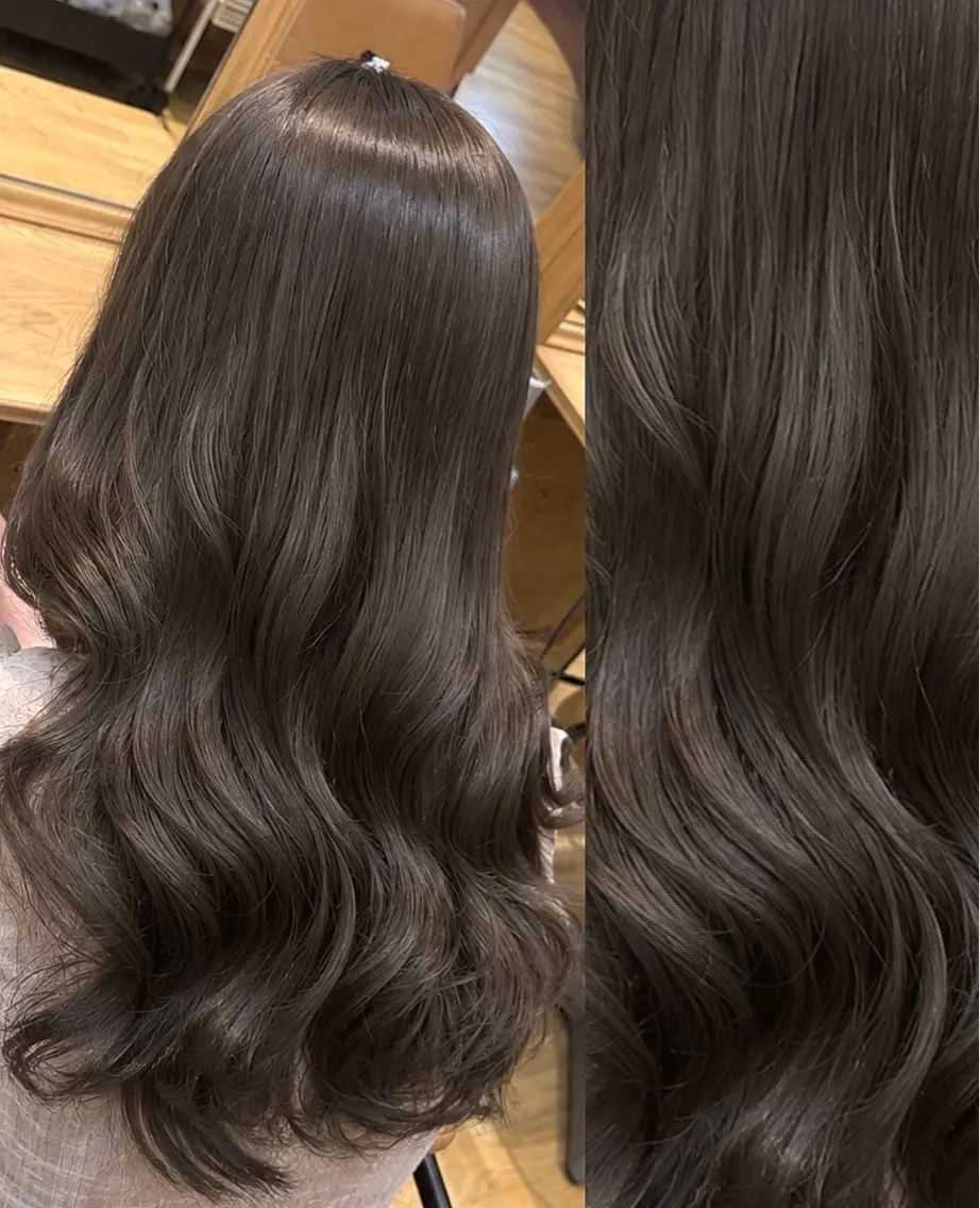 ロング カラー カット ヘアカラー トリートメント 👑髪質改善Wカラー 👑アユカのヘアスタイル